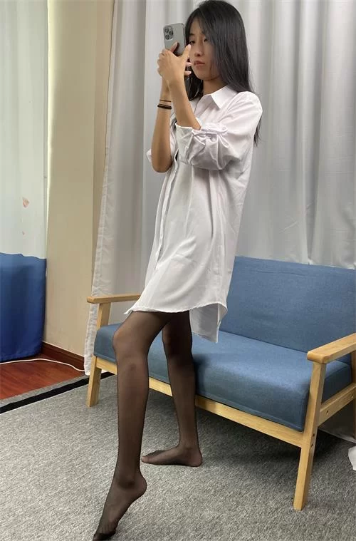 东禾摄影白衬衣黑丝高跟美腿 - 细节图4