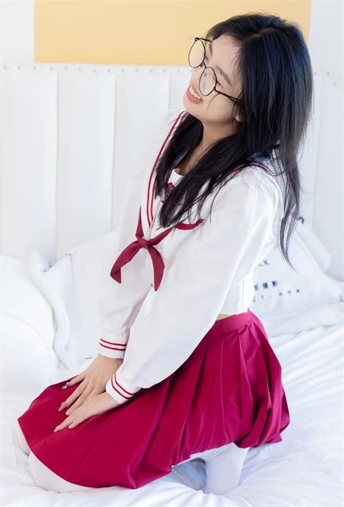 袜啵啵奶油白色马丁靴厚白丝jk制服⑮ - 细节图2